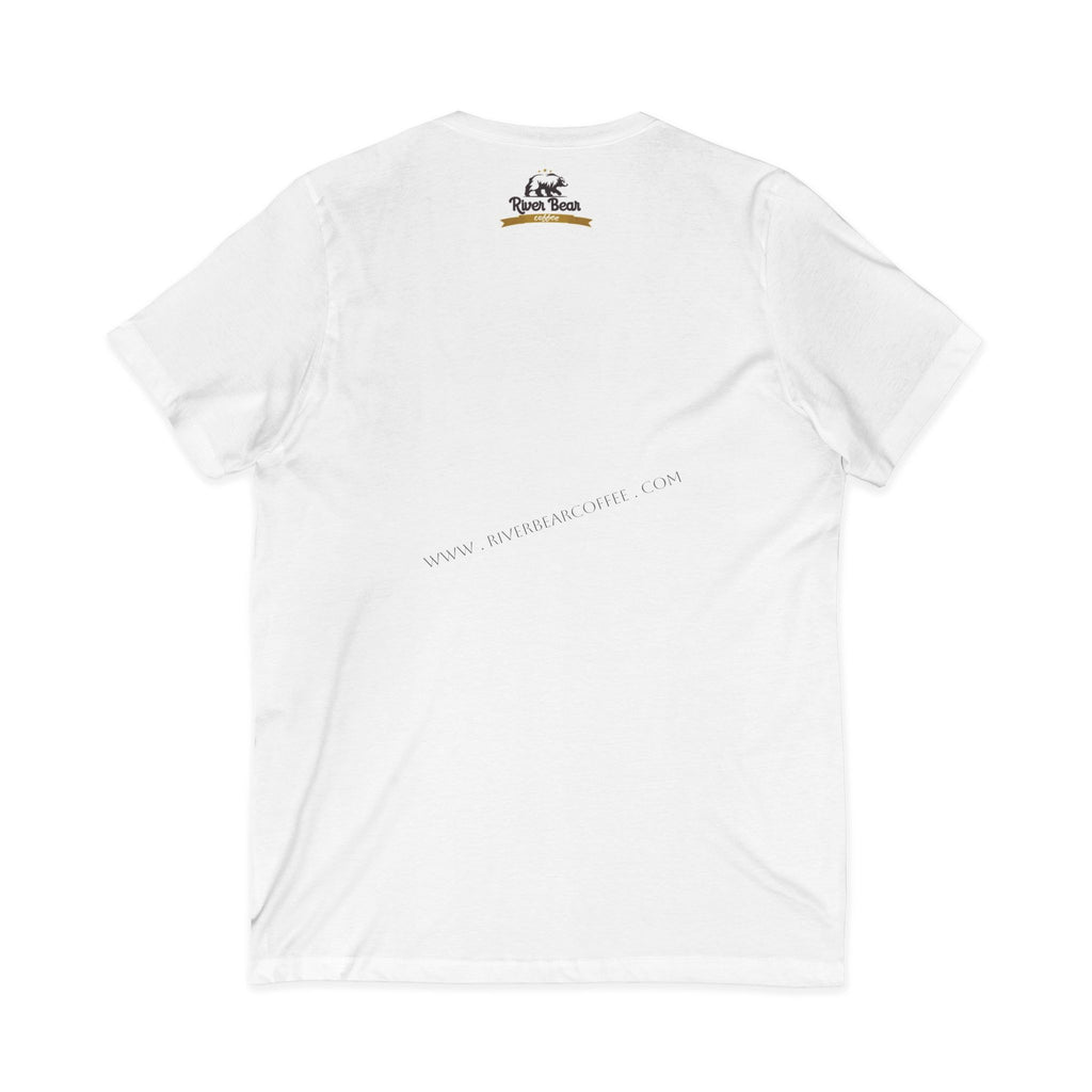 River Bear Logo V-Neck Tee — Casual Outdoorsy Graphic T-Shirt