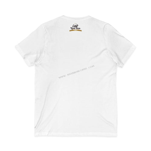 River Bear Logo V-Neck Tee — Casual Outdoorsy Graphic T-Shirt